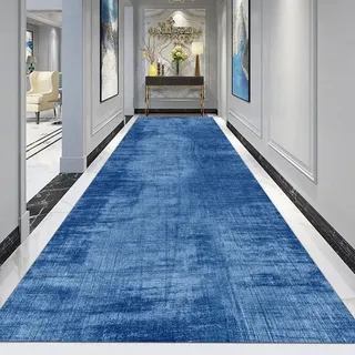 Flurläufer-Teppich, Blau – 1,5m 2m 2,5m 3m 4,5m 6m | Lange Teppichläufer waschbar rutschfest Korridor-Teppichläufer für Küche Eingangsbereich Läufer Teppiche Bodenläufer Matten für Flur (Size : 70×35