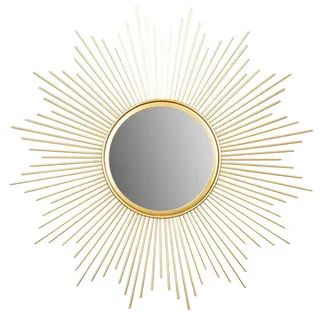 Sonnenspiegel Gold Ø 50cm Metall Deko Goldene Sonne Spiegel Wandspiegel Boho Flurspiegel Dekospiegel - Gold