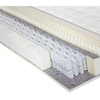 Novel Taschenfederkernmatratze, Weiß, Textil, H5, Füllung: Vlies, rechteckig, 120x200 cm, Made in Germany, Härtegradauswahl, Über- und Sondergrößen erhältlich, Bezug abnehmbar/waschbar, atmungsaktiv, aktive Schulterzone, bessere Druckentlastung durch Noppenstruktur, alternative Größen erhältlich, Schlafzimmer, Matratzen Shop, Matratzen, Taschenfederkernmatratzen