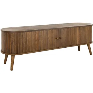 Riess Ambiente Retro TV-Board Valhalla Wood - 160cm - Smoked braun - Eichenholz-Optik Lowboard mit Schiebetüren