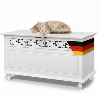 CASARIA Truhenbank Jersey Weiß 80 x 40 x 48 cm