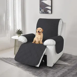 Sesselschoner Sesselauflage Relax Mit Armlehnen Sessel √úberwurf Bürostuhl Für Relaxsessel Und √úberzug Warm Und Weich Zur Schonung Der Polster Lehnenschutz 59x203cm (schwarz)