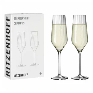 Ritzenhoff Sektglas Champusglas 2er-Set Sternschliff 002, 2-tlg., Kristallglas, Made in Germany weiß