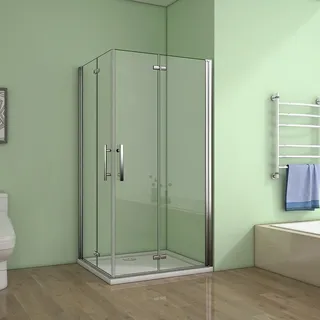 90x76x195cm Duschabtrennung Duschtür Drehfalttür Duschkabine Eckeinstieg Dusche