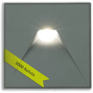 INNOVATE LED Einbaustrahler 24V DC Treppenbeleuchtung Eckig [3000K Grau Auslass Kegel] Wandleuchte Innen & LED Strahler Außen I Indirekte Beleuchtung Unterputzdose