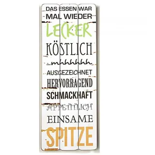 LEBENSwohnART Landhaus Holzschild ANTIK Lecker Köstlich Vintage Shabby CHIC Wandschild DEKO Holz