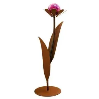 Ferrum Metall-Blume Jessy mit Glaskugel, ca. H77 cm, Lavendel
