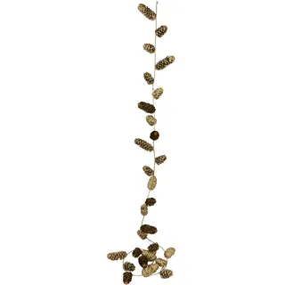 Künstliche Weihnachtsgirlande mit Zapfen 180cm Weihnachtsdeko Girlande Ranke Kette Weihnachtsdeko Deko für Weihnachten Künstliche Ranke Zapfengirlande Hänger Adventsdeko Adventskranz Zubehör, Gold