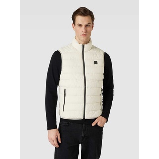 Steppweste mit Label-Patch, Offwhite, M