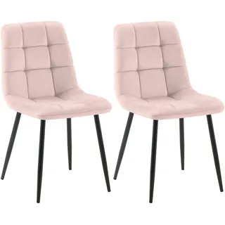 CLP Esszimmerstuhl Tilde Samt rosa 2er Set