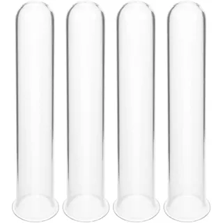Hydroponik Vase 4 Stück aus Glas für Pflanzenvermehrung | Reagenzgläser für Blumen, Klare Wand Deko für Stecklinge, Schlichtes Design