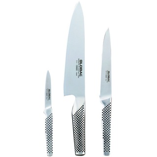 GLOBAL Messer-Set, Messerset G-21524: Kochmesser + Kleines Schälmesser + Universalmesser