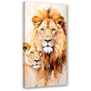 Feeby Leinwandbild, Beige, Textil, Tiere, Rechteckig, 50x100 cm, Bilder und Zubehör, Wandbilder, Leinwandbilder