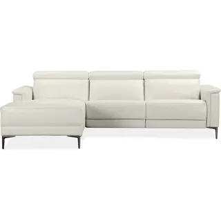 OTTO home Ecksofa LUND Naturleder 2-Sitzer Weiß
