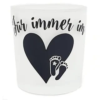 Teelicht für Sternenkinder Trauer Kerze Trost Schutzengel mit Spruch Fehlgeburt Geschenk (schwarz)