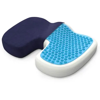 bonmedico Sitzkissen orthopädisch, Blau Velours,Standard 45x35x7cm, 40-90kg