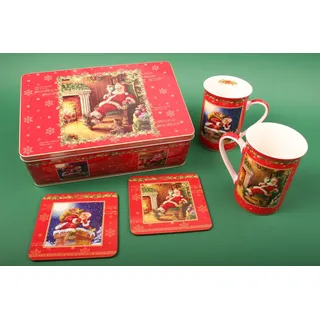 Henkelbecher Set "Santa's Break" +Korkuntersetzer Geschenk Weihnachten easy life