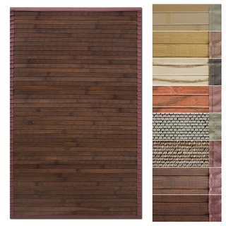 Floordirekt Bambusteppich Bambusmatte mit Stoffrahmen | Natur Design in vielen Farben & Größen (150 x 200 cm, Oak)