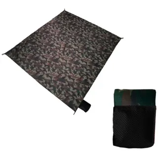 JXE Mini-Sandfreie Stranddecke, Picknickdecke, wasserdicht, sanddicht, Strandmatte, Strandtuch, Laken für Strand, Reisen, Camping, Wandern und Festivals, 144,8 x 149,9 cm, camouflage