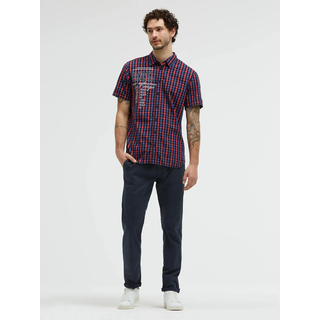 CAMP DAVID Karohemd Kurzarm mit Label Prints und Patches orange M