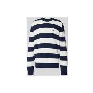 Regular Fit Pullover aus reiner Baumwolle, Marine, L