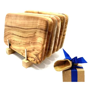 Olivenholz-erleben Frühstücksbrett Olivenholz 7-tlg. 22 x 14 cm Braun