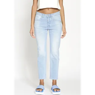 Boyfriend-Jeans GANG "94NICA CROPPED" Gr. 29, N-Gr, blau (light blue) Damen Jeans Ankle 7/8 mit geraden und verkürzten Beinverlauf