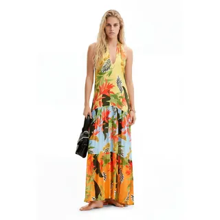 Desigual, Maxi-Neckholder-Tropenkleid, Viskose, L, MATERIAL FINISHES, L