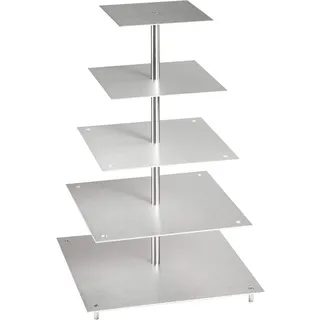 Manschin-Laserdesign Tortenständer Tortenständer Eckig Aluminium (5 Stöckig)