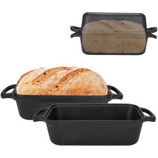 An & Guo Gusseisen Brotbackform mit Deckel 22,96 cm × 12,78 cm, Bread Pans for Homemade Bread, Heavy Duty Loaf Pans for Baking Bread, Backofen. Durable Loaf Pans for Oven Baking, Set of 2
