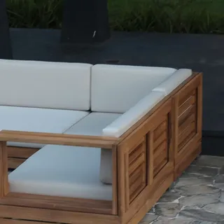 Eckteil Outdoor Gartensofa Korsika aus Teak von Teako Design - Braun