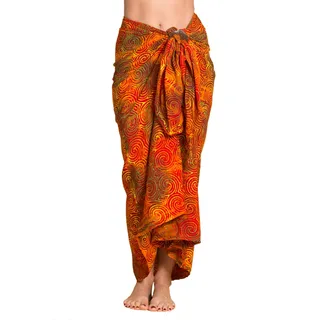 PANASIAM Sarong Tuch - L & XXL Pareo Tuch blickdicht - Lunghi Strandtuch | für Damen & Herren, als Wickelrock oder luftiges Strandkleid, leichtes Bikini Cover-up, handgefertigtes Unikat, Wandbehang - 190x116cm