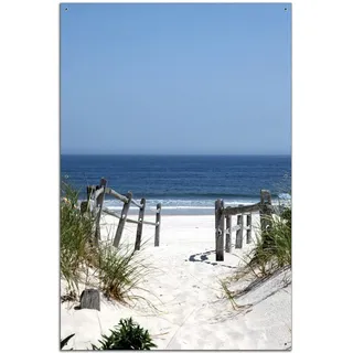 Wallario Outdoor-Poster für Garten oder Balkon Blick auf Strand, Motivbanner Größe: ca. 60 x 90 cm, Outdoor-Bild