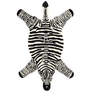 Zebra Teppich - Schwarz / Weiß 100x155
