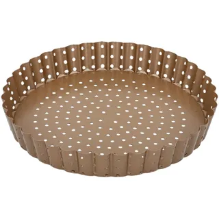 RBV Birkmann Birkmann & Seele, kleine perforierte Quiche-, und Pizzaform, Ø 20 cm, Backform mit losem Hebeboden und aus bronzefarbenen Karbonstahl,
