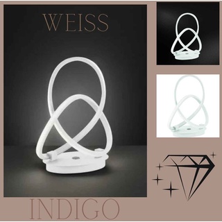 Tischleuchte Wofi Indigo Tischlampe LED 19W Stufendimmbar Touchschalter weiß