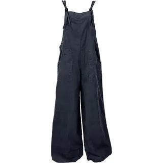 Guru-Shop Relaxhose Cord Boho Latzhose, weiter Jumpsuit, plus size.. Ethno Style, alternative Bekleidung schwarz S/M