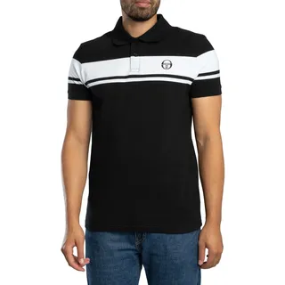 Sergio Tacchini Herren Young Line Polo Shirt, Black/White, XL