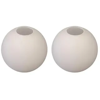 2er-Set Lampenschirm E14 „Loxy“ – Ersatzglas für Stehlampe, Tischlampe & Pendelleuchte – Universeller Glaslampenschirm Weiß – Ersatzschirm für Fluter, Deckenlampe & Leuchten – 2× Glas Lampenschirm
