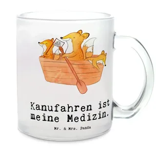 Mr. & Mrs. Panda Teeglas Fuchs Kanufahren, Teetasse, Transparent, Tee Tasse, Kanu fahren, Gesc, Premium Glas, Tee Tasse Kanu fahren Kanutour