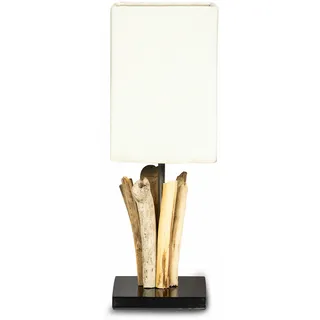 Tischlampe Höhe 41cm Treibholz Tischleuchte Holz Lampe Teakholz Deko Tischdeko