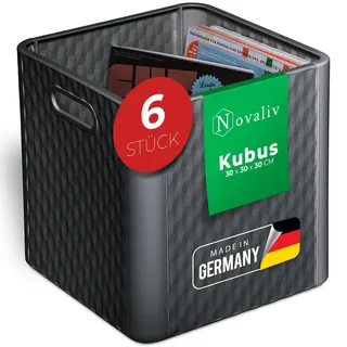 Novaliv 6er Set Kallax Regalboxen 30x30x30 cm Kunststoff Aufbewahrungsboxen ideal als Schrank