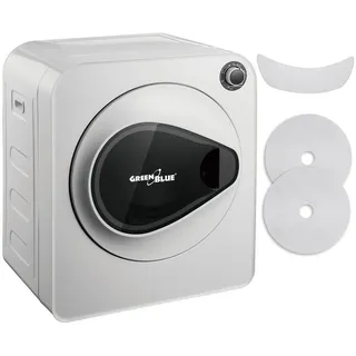 GreenBlue Green Blue GB405 Elektrischer Wäschetrockner Ablufttrockner 830W / bis 3kg / Trockner für Kleidung | Freistehend oder Wandmontage Fünf Trocknungsprogramme (Wäschetrockner + 1x Filterset)
