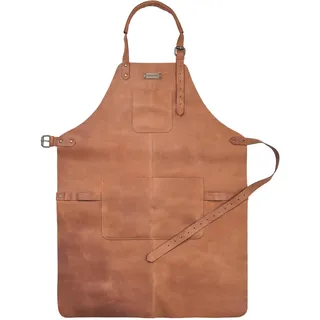 DRAKENSBERG 'Bob' Leder Grillschürze für Männer, Herren Lederschürze, BBQ, Grillen, hochwertig handgemacht, Cognac-Braun, DR00323 - Einheitsgröße (90-125 cm ou M-XL)