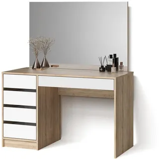 livinity Schminktisch Imola, Weiß/Sonoma, 120 cm