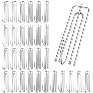 Demarsen 30 Stück Vorhanghaken,Edelstahl Gardinenhaken, Vorhänge Haken mit 4 Zinken,Curtain Pleater Hooks,Metall Duschvorhanghaken für Fenstervorhänge Türvorhänge und Duschvorhänge