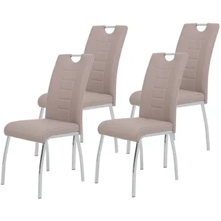 HELA Tische Esszimmerstuhl Andrea Kunstleder cappuccino 4er Set