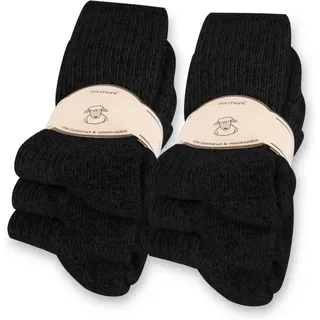 normani Thermosocken 6 Paar Norweger-Schafwollsocken (6er-Set, 6 Paar) mit Polstersohle schwarz 35-38