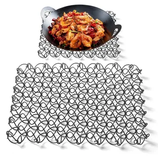 Topfuntersetzer Aus Metall,Spiraltopfuntersatz, Topfuntersetzer Aus Metall Für Heiße Gerichte,Outdoor-Geschirrmatte, Hitzebeständig, Verbrühungsschutz Für Outdoor, Camping, Picknick,18 X 18 cm