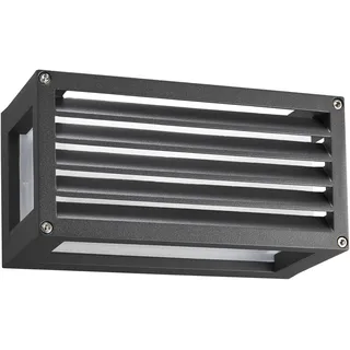 Heitronic Außenwandleuchte Glas Metall 12,5 cm E27 dimmbar IP65 anthrazit
